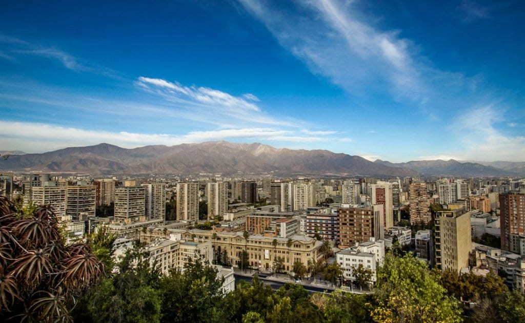 Vista do Cerro Santa Lucía em Santiago do Chile 