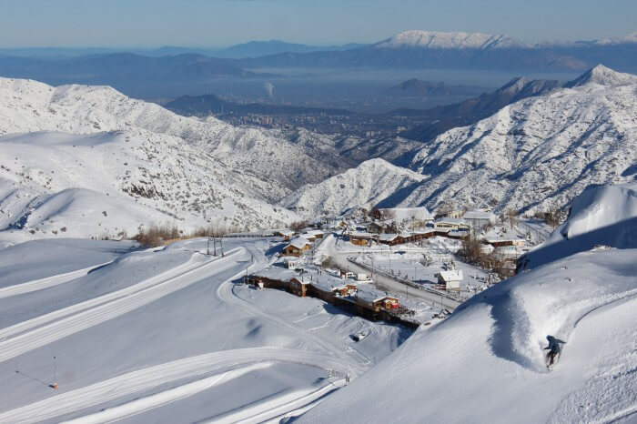 Estação de esqui Farellones no Chile