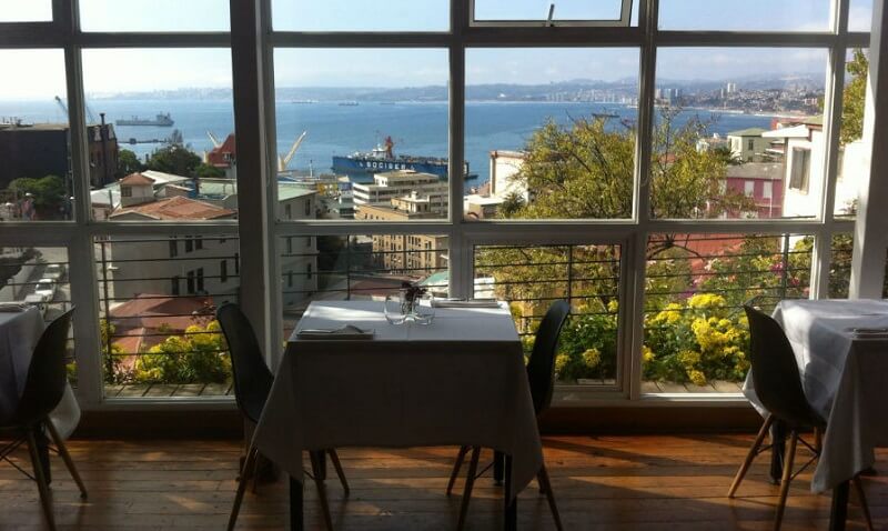 Vista de restaurante em Valparaíso