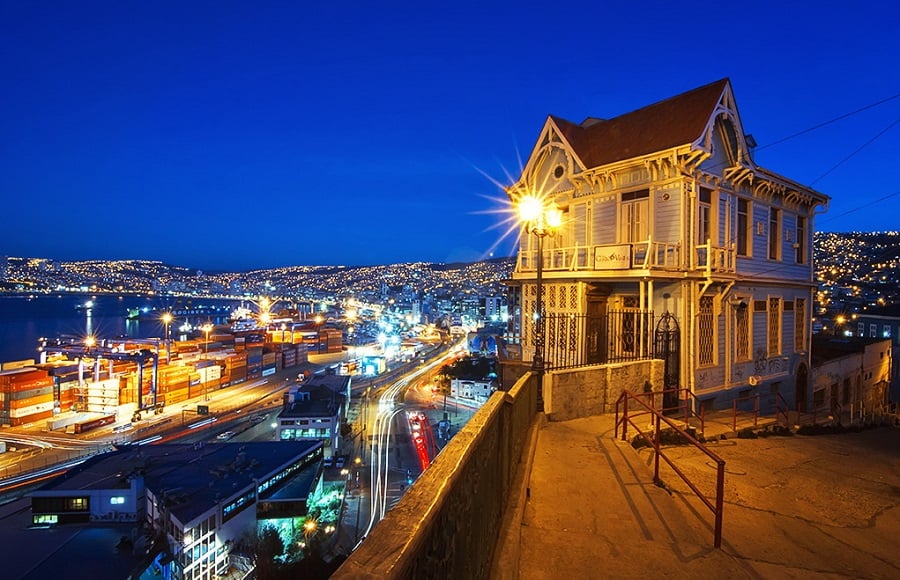 Visitar os Cerros a noite em Valparaíso