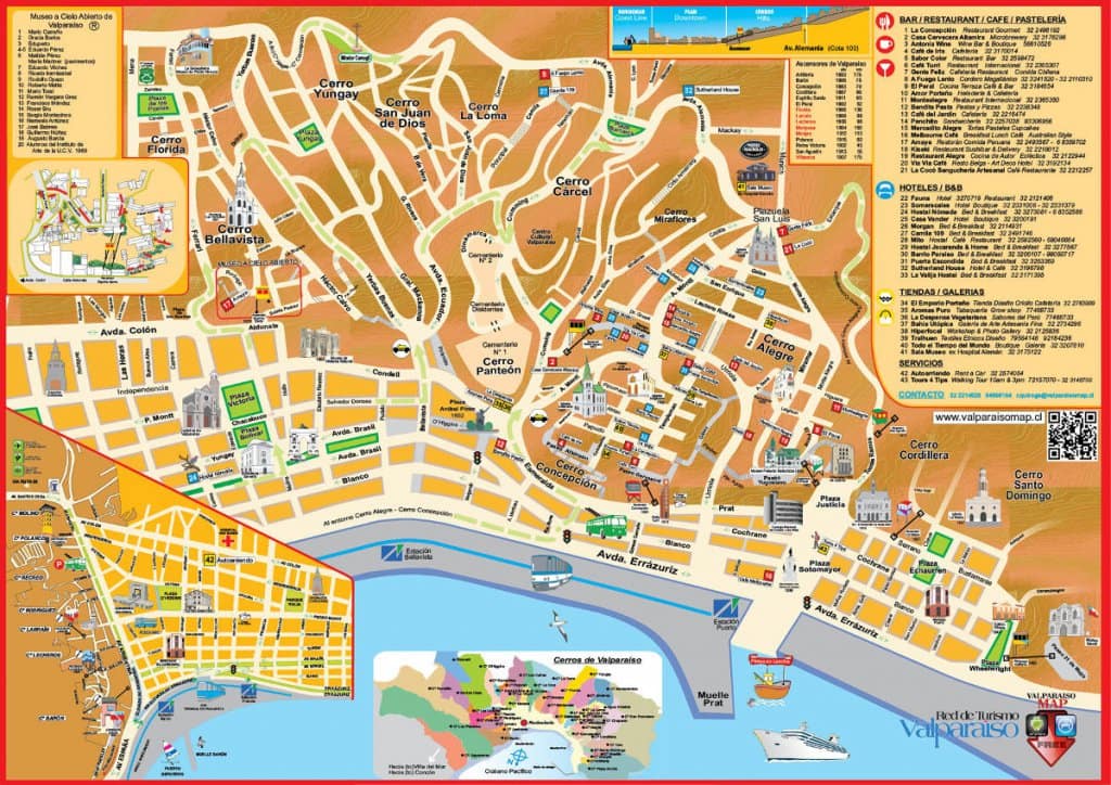 Mapa turístico de Valparaíso