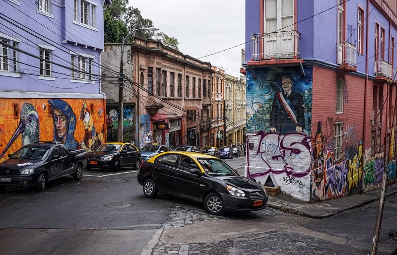 Gorjetas nos táxis de Valparaíso