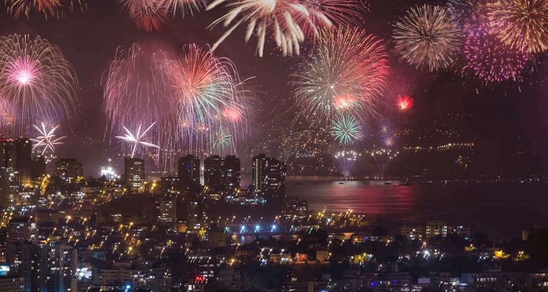 Celebração do Ano Novo em Valparaíso