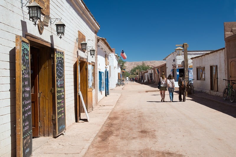 Compras no centro de San Pedro de Atacama
