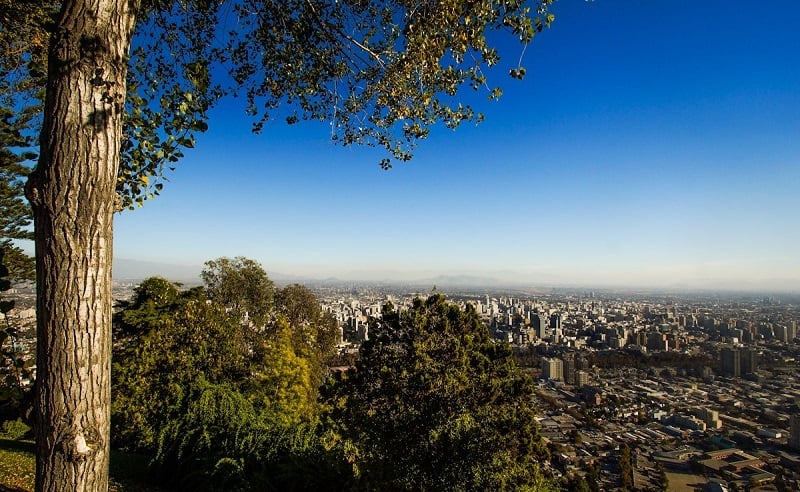 Vista do Cerro San Cristóbal em Santiago 