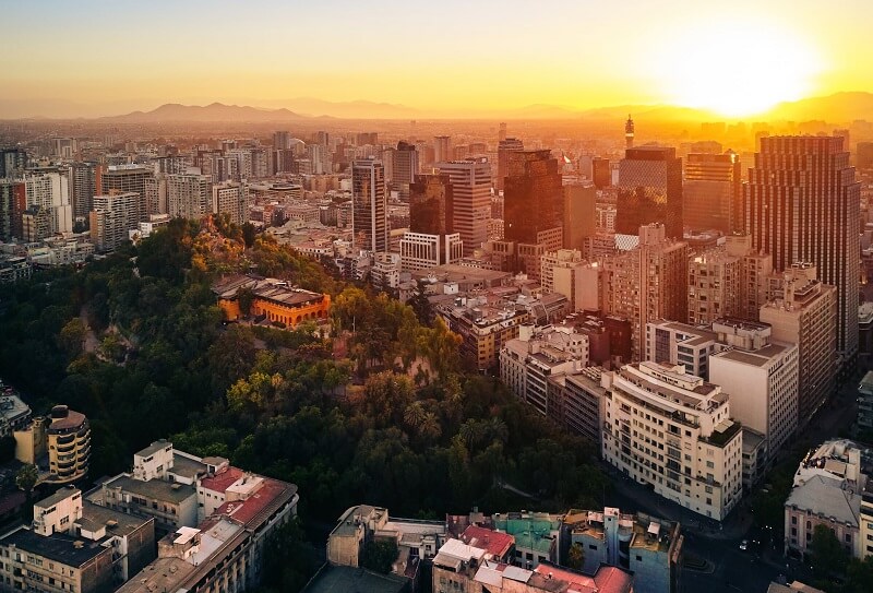 Sol em Santiago do Chile
