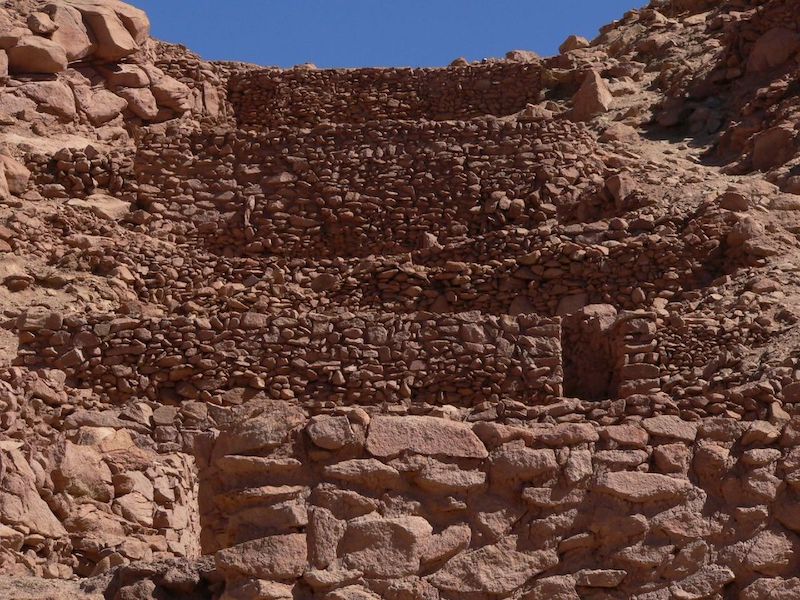 Sítio arqueológico Pukará de Quitor em San Pedro de Atacama no Chile: construções