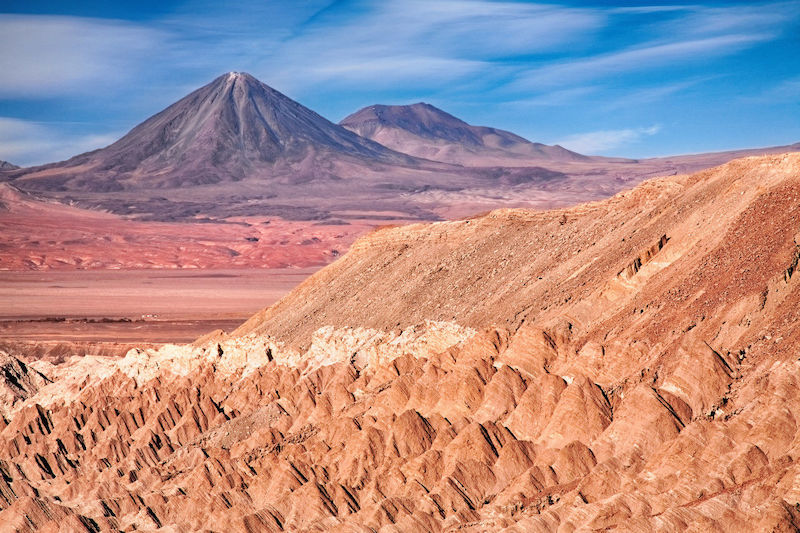 Valle de Marte em San Pedro de Atacama no Chile: paisagem