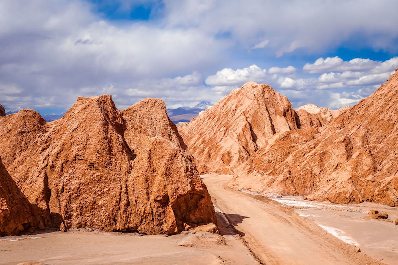 Valle de Marte em San Pedro de Atacama no Chile: rochas