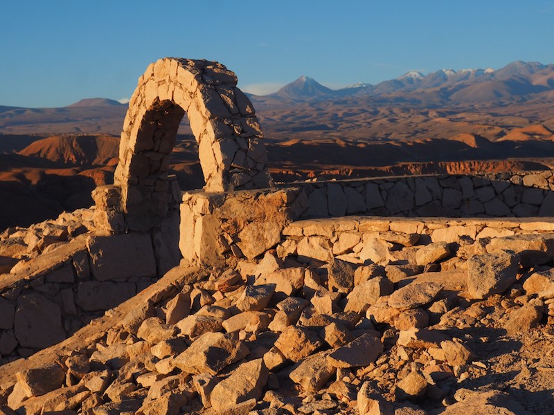 Sítio arqueológico Pukará de Quitor em San Pedro de Atacama no Chile: ruínas