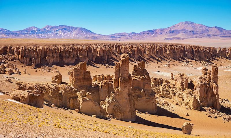 Salar de Tara em San Pedro de Atacama no Chile: Catedrais de ceniza