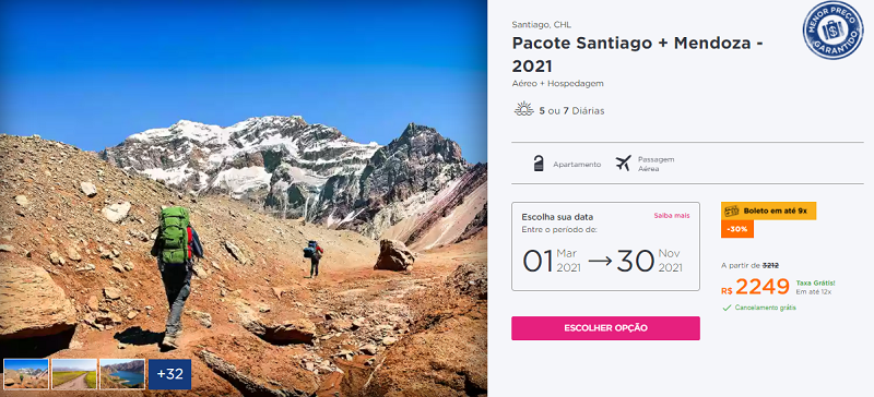 Pacote Santiago + Mendoza: Hurb