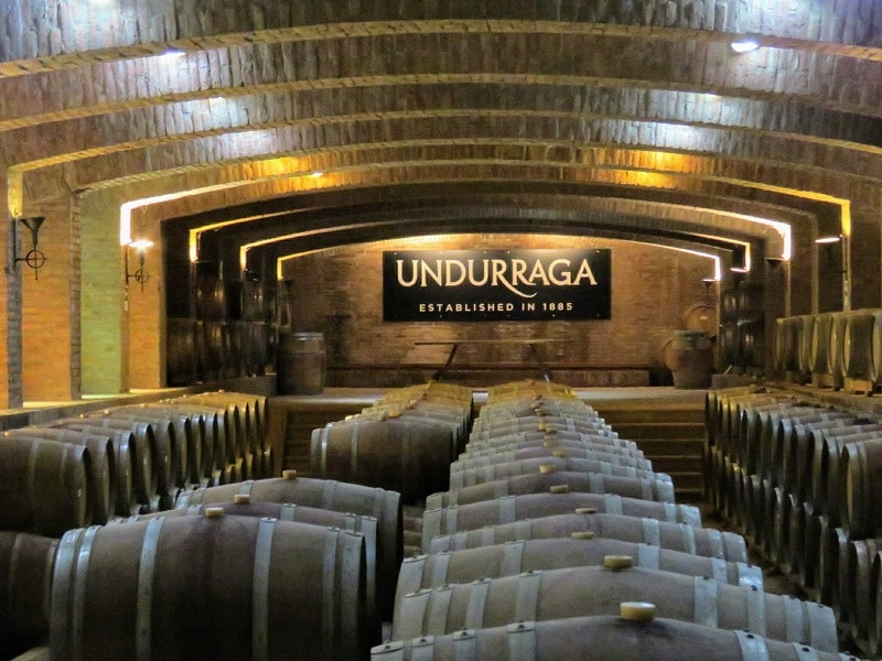 Estrutura da vinícola Undurrada no Chile