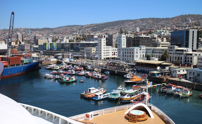 Vista da cidade Valparaíso no Chile