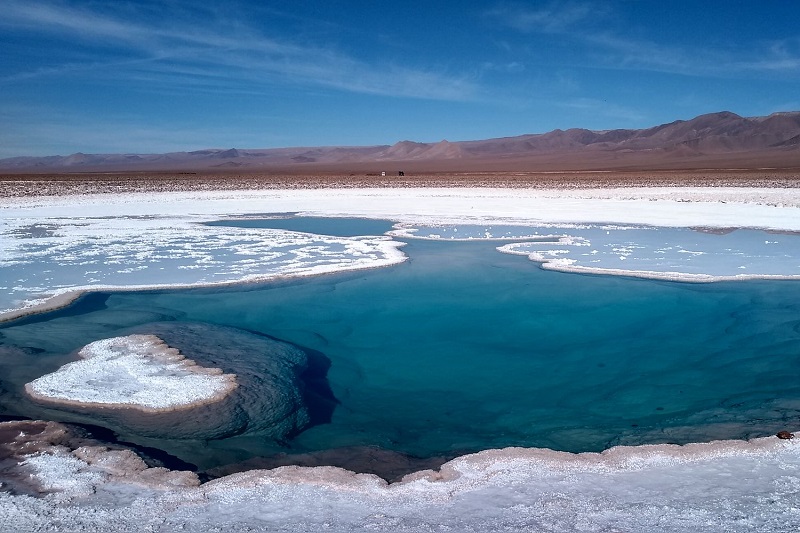 Vista das Lagunas Escondidas de Baltinache em San Pedro do Atacama