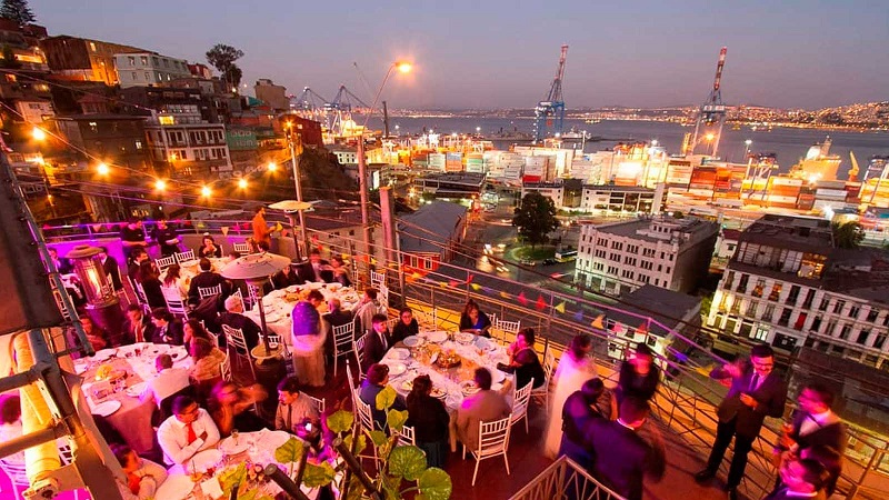 Vista do Restaurante Arrayán em Valparaíso