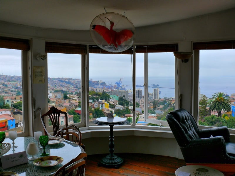 Vista da Casa La Sebastiana em Valparaíso