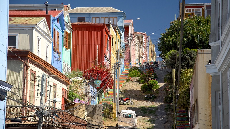Ladeira no Cerro Alegre em Valparaíso