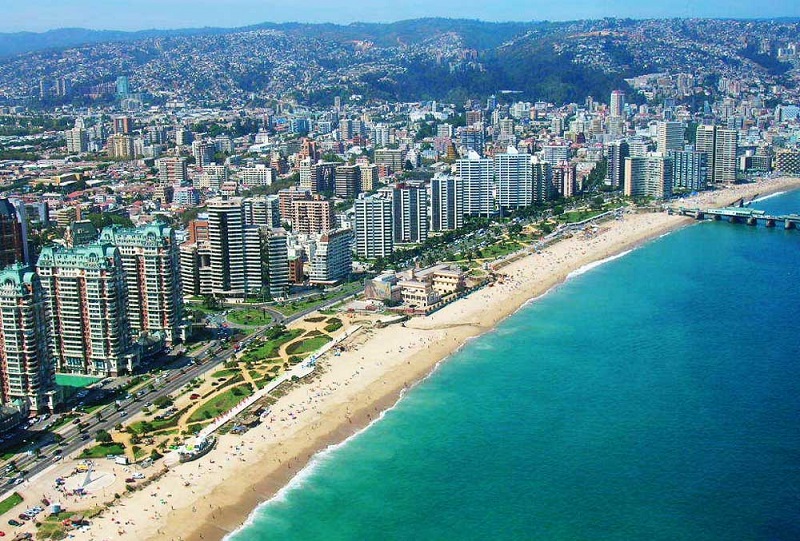 Vista aérea da cidade de Viña del Mar