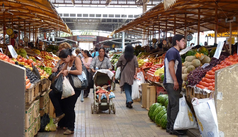 Mercado movimentado em Temuco