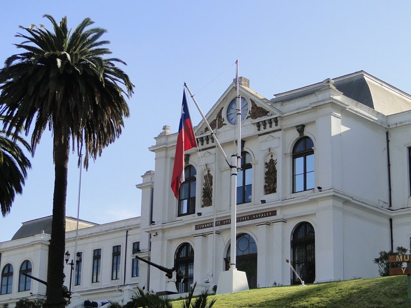 Fachada do Museu Naval e Marítimo em Valparaíso